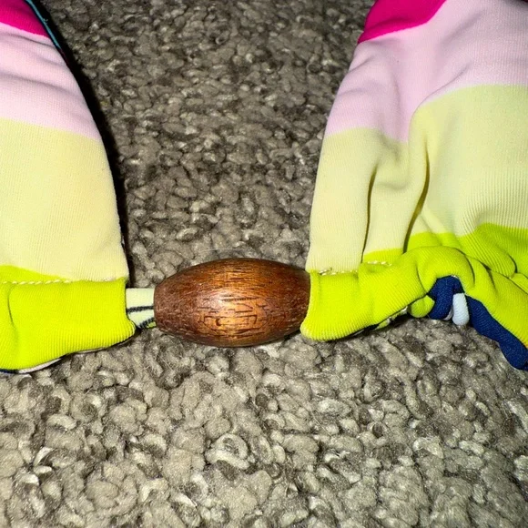 Lost reversible multicolored bikini halter triangle & tie bottoms - Picture 9 of 11